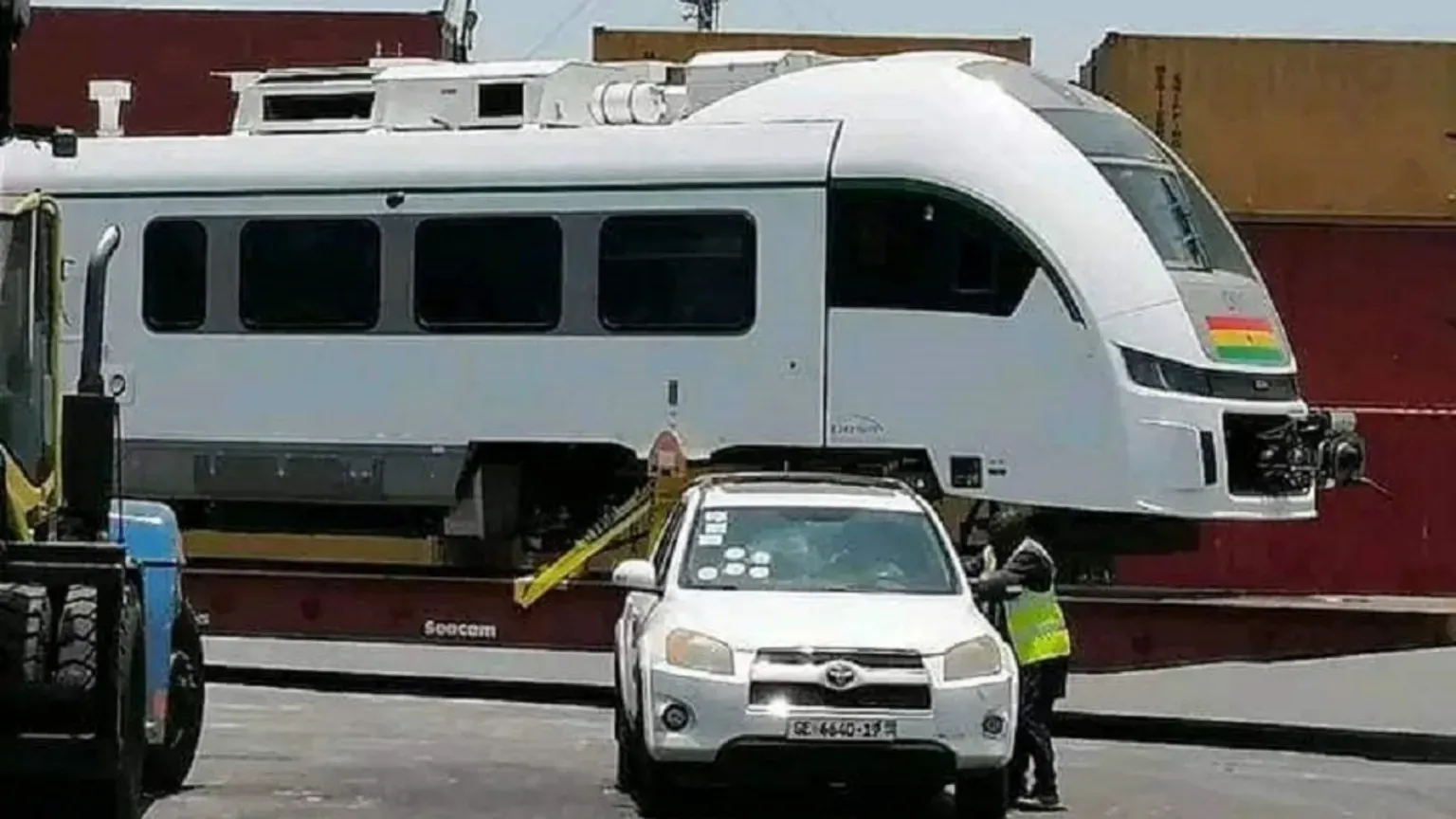 Blow as Ghana’s newly imported train from Poland collides with lorry in test run