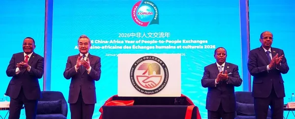 The opening ceremony of the 2026 China-Africa Year of People-to-People Exchanges at the AU headquarters in Addis Ababa, Ethiopia, Jan. 8, 2026. (Photo: AFP/Han Xu)